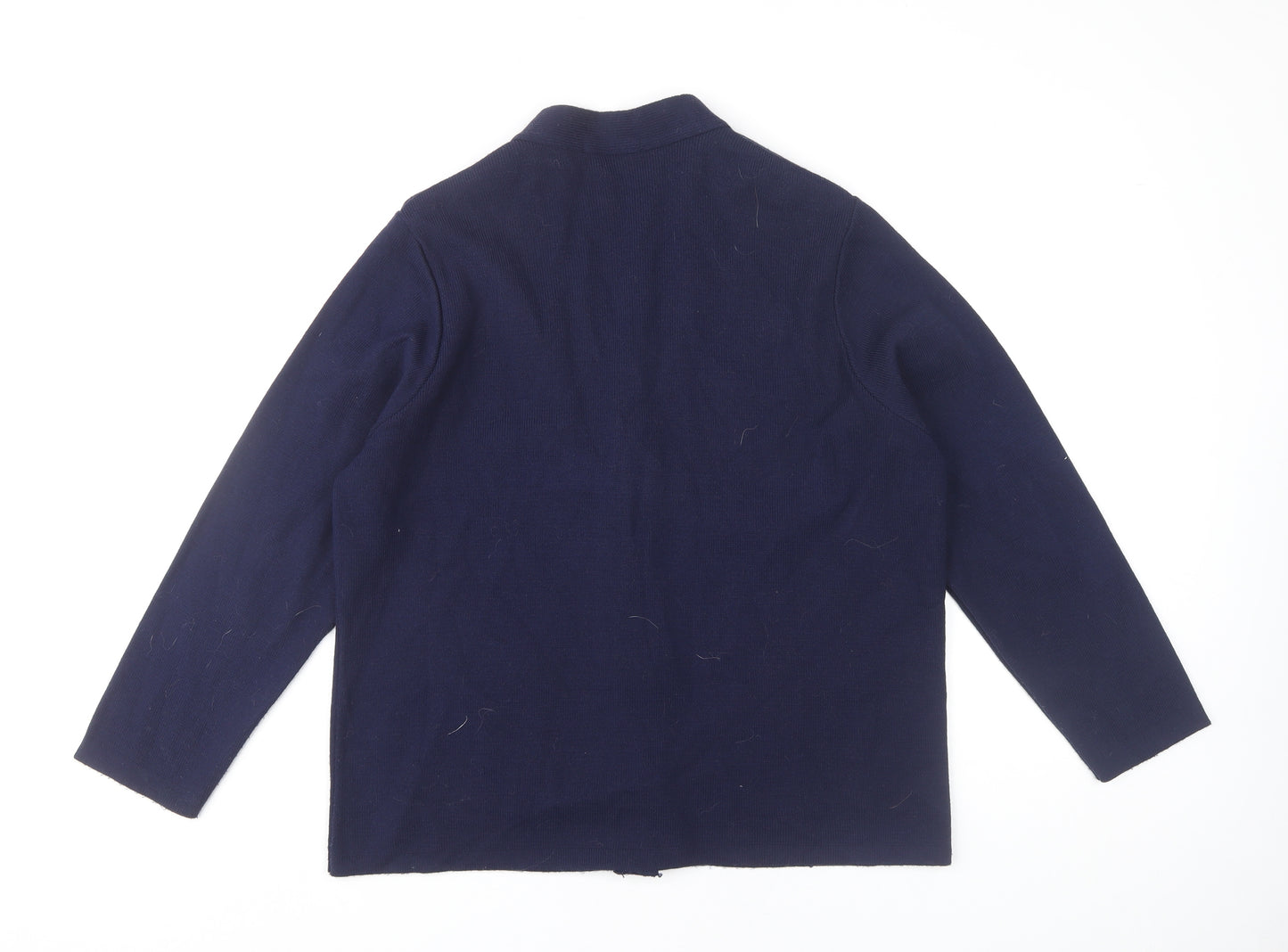 BM Collection Women's Blue M Cardigan V-Neck Long Sleeve Knit