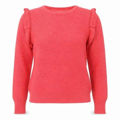 Papaya Women’s Pink Ruffle Crew Neck Jumper Size 10