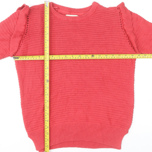 Papaya Women’s Pink Ruffle Crew Neck Jumper Size 10