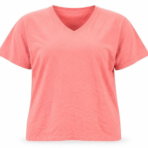 Cotton Traders Women’s Pink 2XL V-Neck Short Sleeve Cotton T-Shirt