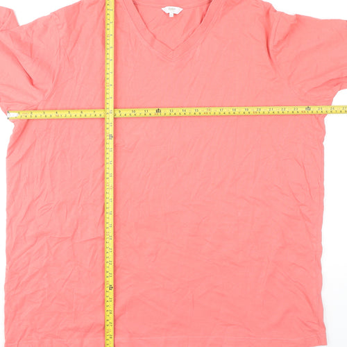 Cotton Traders Women’s Pink 2XL V-Neck Short Sleeve Cotton T-Shirt