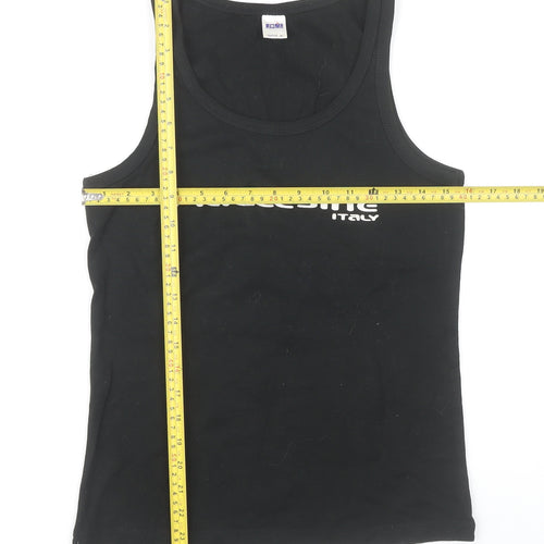 SOL'S Men's Black XL Sleeveless Malcesine Italy Cotton T-Shirt