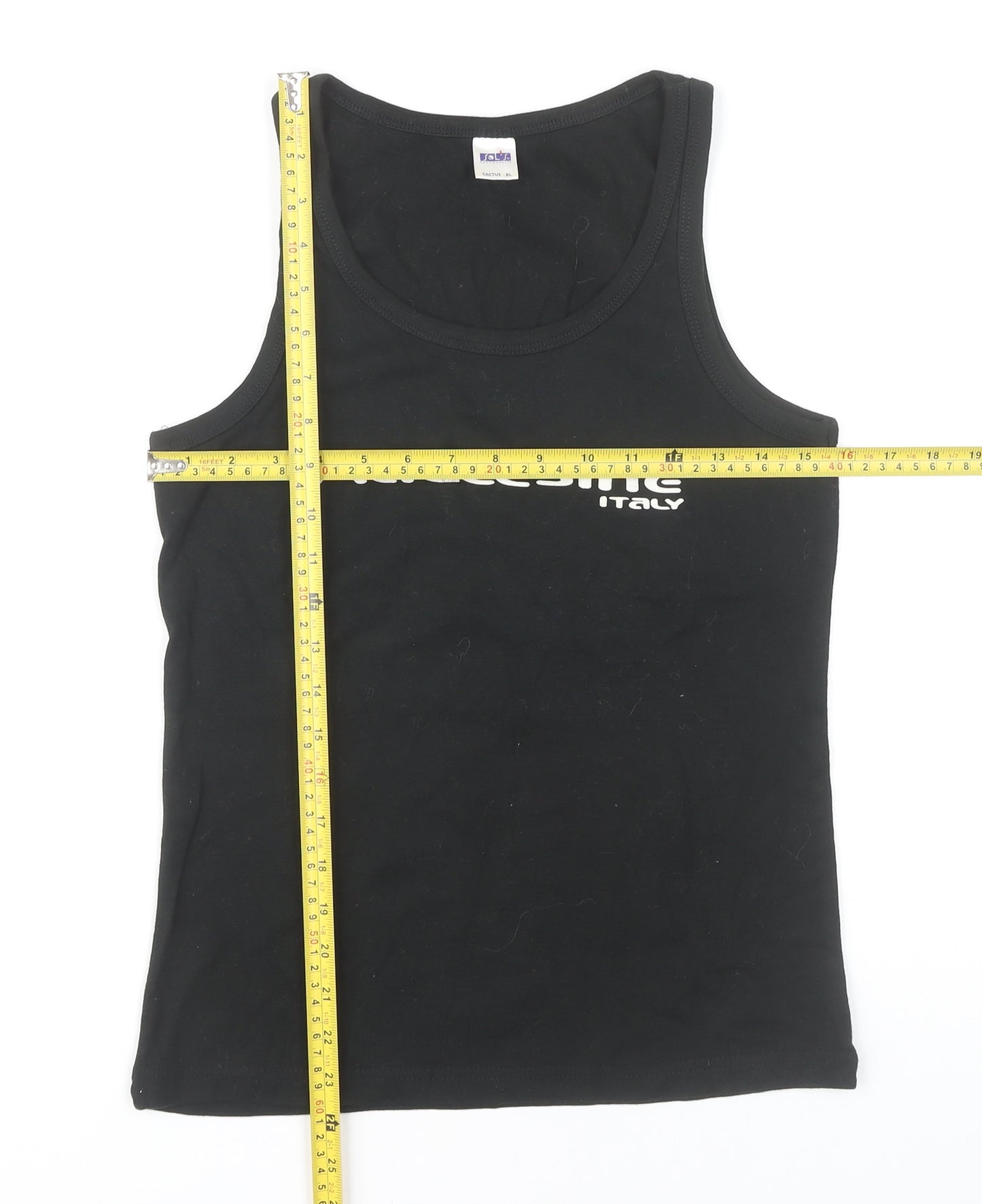 SOL'S Men's Black XL Sleeveless Malcesine Italy Cotton T-Shirt