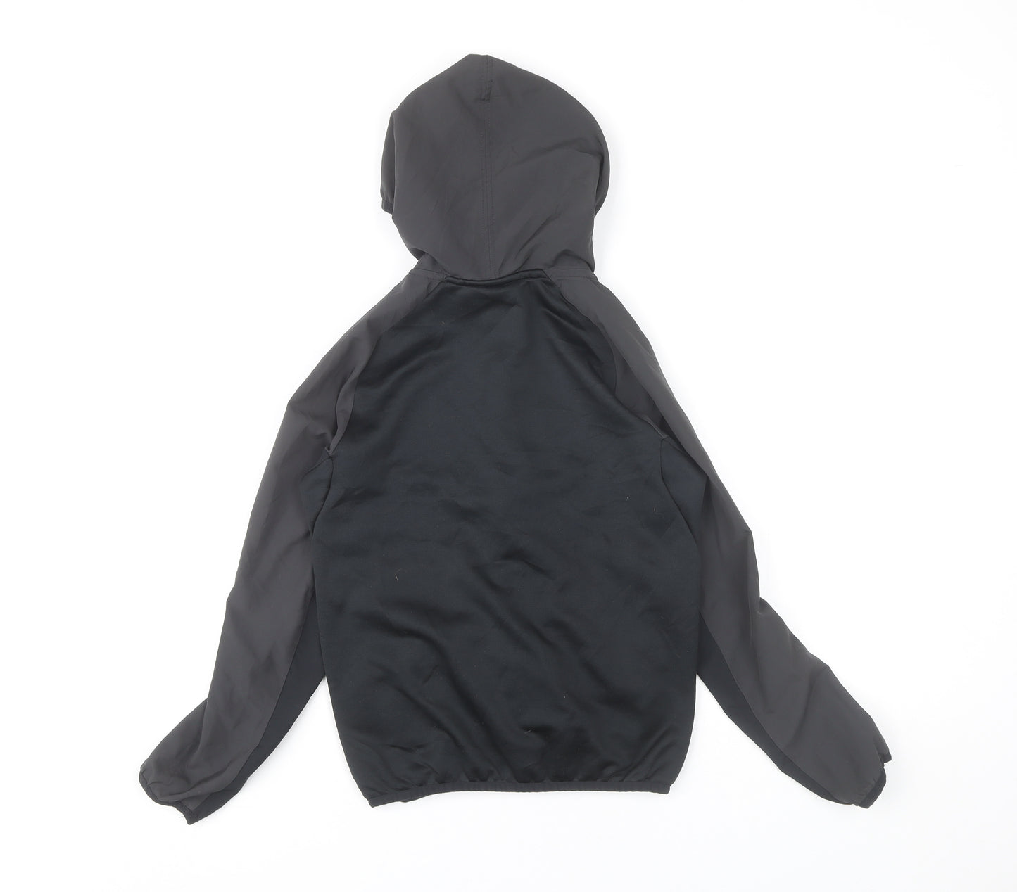 Umbro Boys Black Windbreaker Jacket Hooded Full Zip Size 9Y