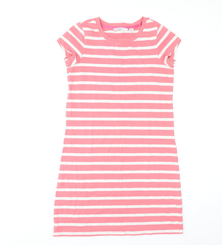 Isaac Mizrahi Live Women's Pink Striped XS T-Shirt Dress