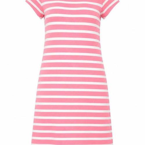 Isaac Mizrahi Live Women's Pink Striped XS T-Shirt Dress