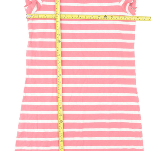 Isaac Mizrahi Live Women's Pink Striped XS T-Shirt Dress