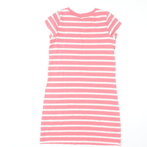 Isaac Mizrahi Live Women's Pink Striped XS T-Shirt Dress