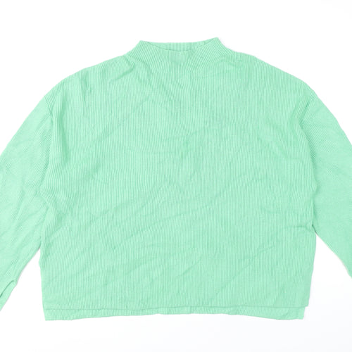 Marks and Spencer Women’s Green XL Mock Neck Knit Jumper