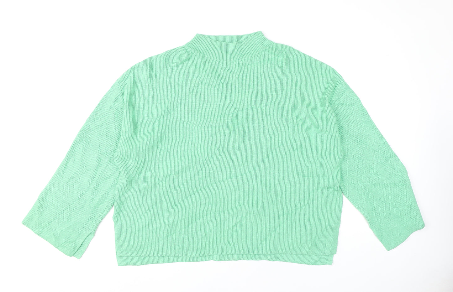 Marks and Spencer Women’s Green XL Mock Neck Knit Jumper