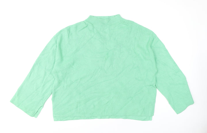 Marks and Spencer Women’s Green XL Mock Neck Knit Jumper