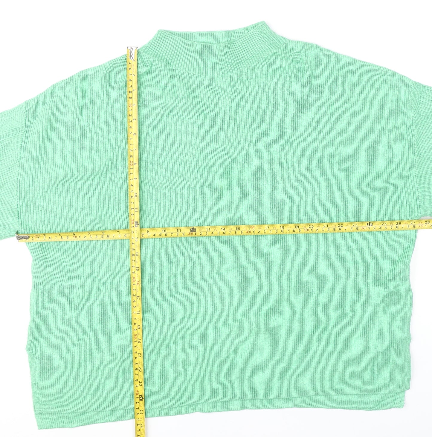 Marks and Spencer Women’s Green XL Mock Neck Knit Jumper