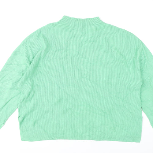 Marks and Spencer Women’s Green XL Mock Neck Knit Jumper