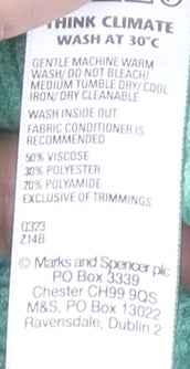 Marks and Spencer Women’s Green XL Mock Neck Knit Jumper