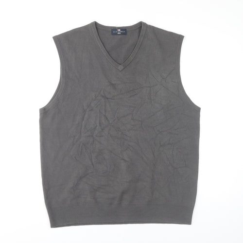 Marks and Spencer Men’s Grey XL V-Neck Sleeveless Knit Jumper Vest