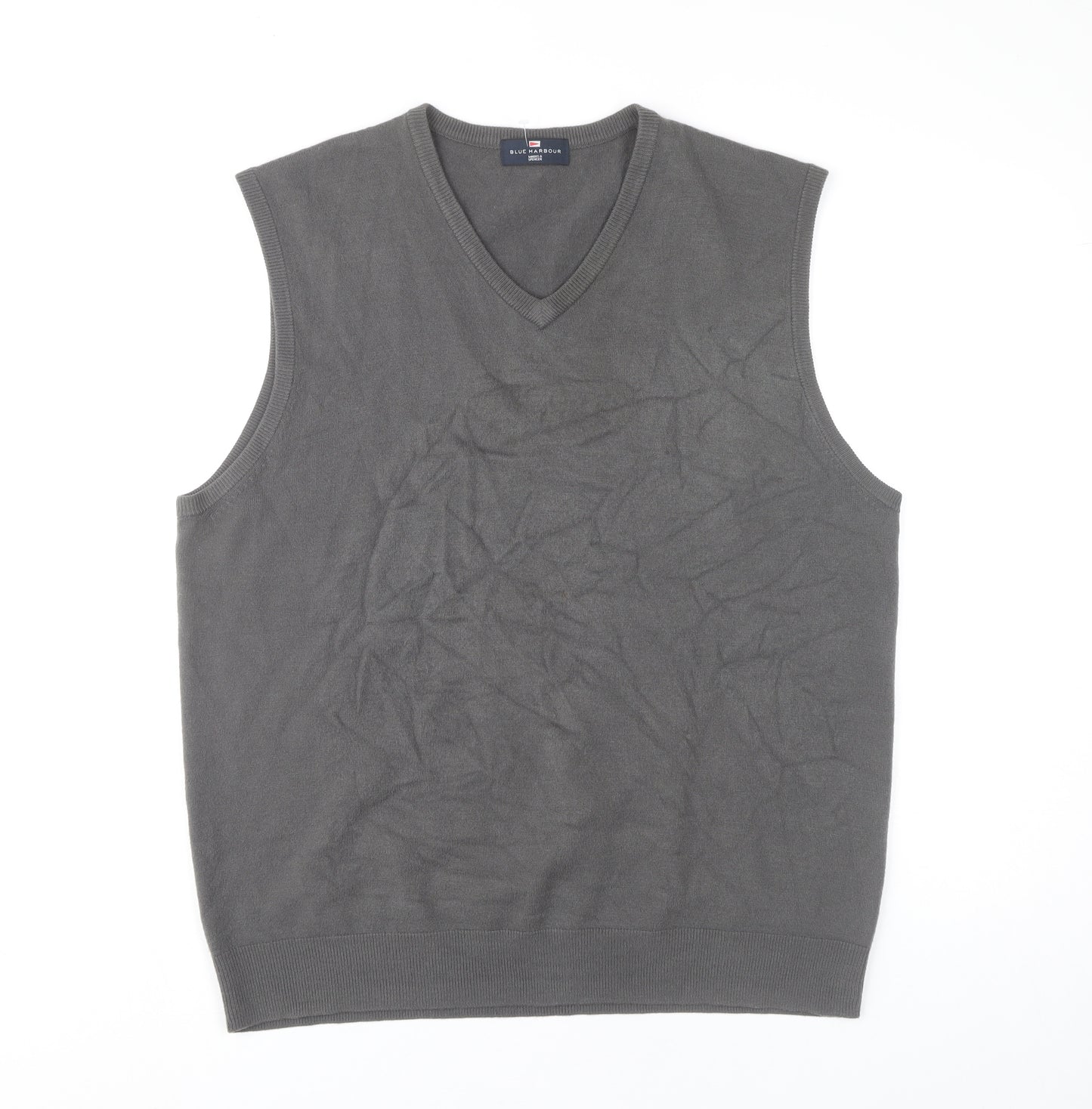 Marks and Spencer Men’s Grey XL V-Neck Sleeveless Knit Jumper Vest