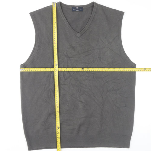 Marks and Spencer Men’s Grey XL V-Neck Sleeveless Knit Jumper Vest