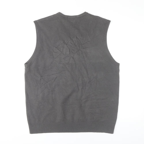 Marks and Spencer Men’s Grey XL V-Neck Sleeveless Knit Jumper Vest