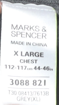 Marks and Spencer Men’s Grey XL V-Neck Sleeveless Knit Jumper Vest