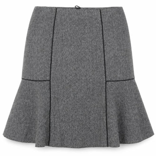 Next Women’s Grey Herringbone Flare Skirt Size 10 Tall Knee Length