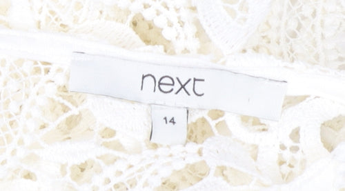 Next Women Ivory Lace Blouse Size 14 Sleeveless V-Neck