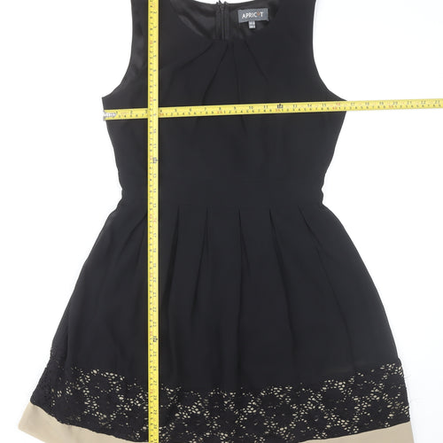 Apricot Women Black Size 10 Fit & Flare Lace Hem Knee Dress