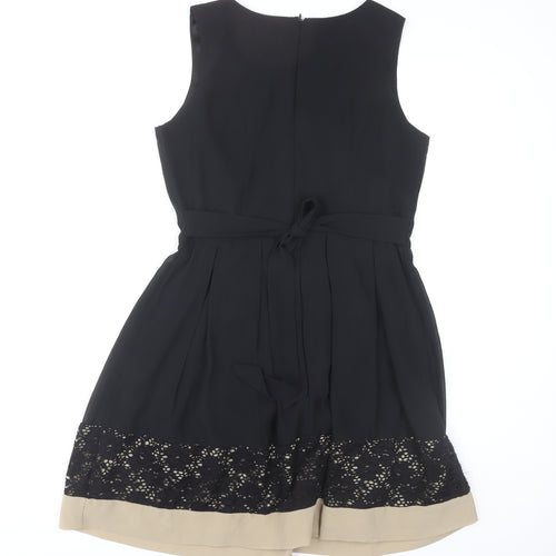 Apricot Women Black Size 10 Fit & Flare Lace Hem Knee Dress