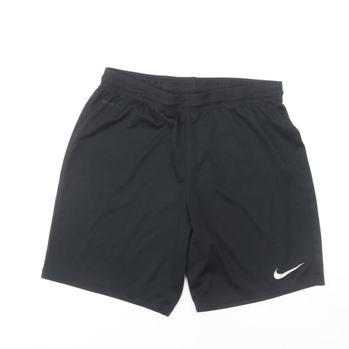 Nike Men’s Black L Athletic Dri-FIT Shorts Elastic Waist Running Football