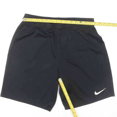 Nike Men’s Black L Athletic Dri-FIT Shorts Elastic Waist Running Football