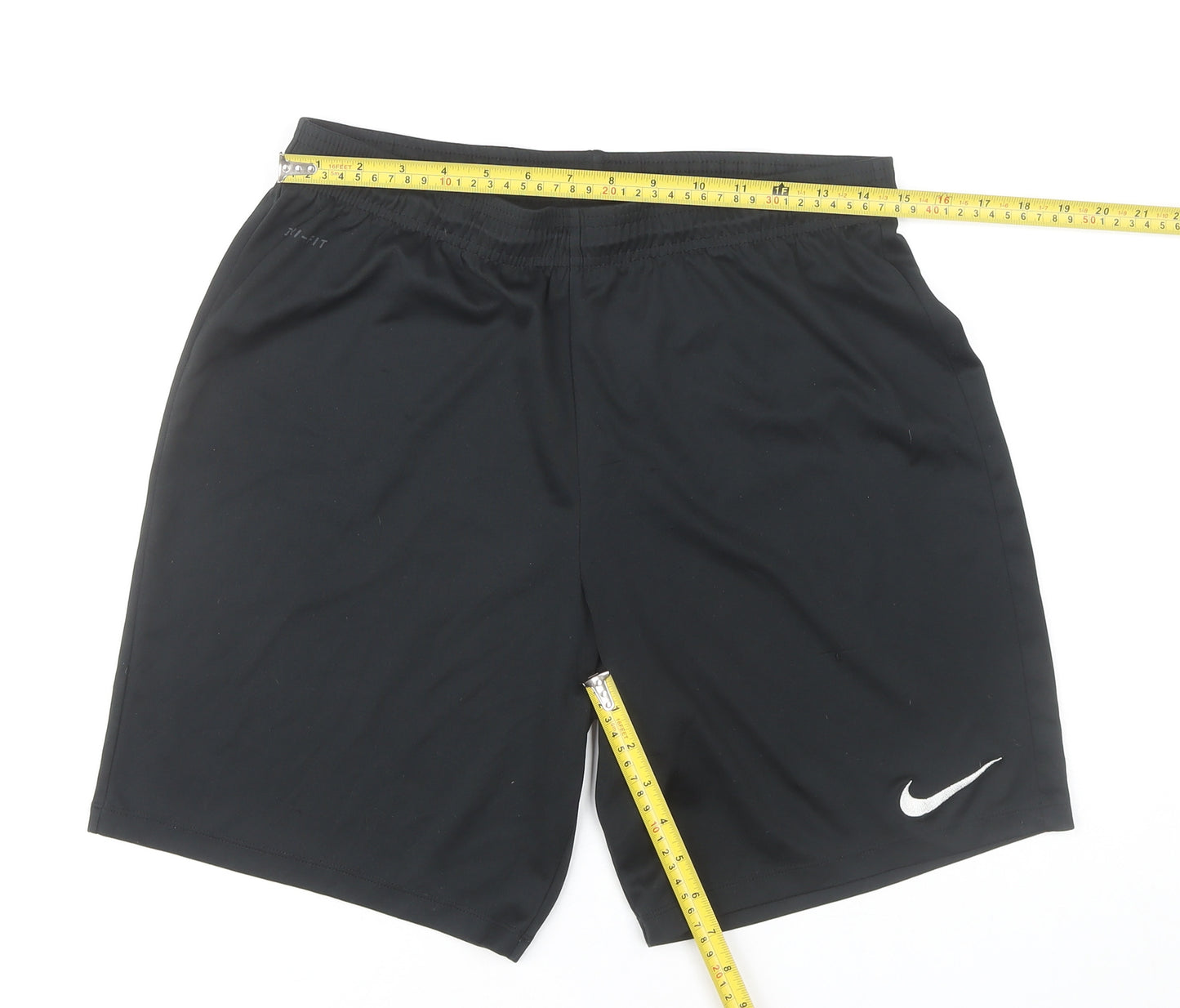 Nike Men’s Black L Athletic Dri-FIT Shorts Elastic Waist Running Football