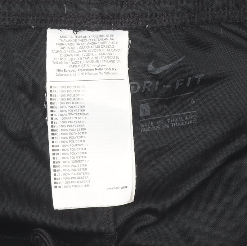 Nike Men’s Black L Athletic Dri-FIT Shorts Elastic Waist Running Football