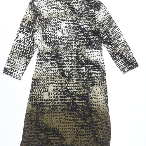 CC Women’s Multicoloured Animal Print Sheath Dress XL V-Neck Ruched
