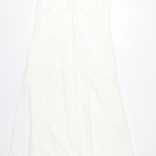Charli Women White UK 10 Midi Slip Dress V-Neck Sleeveless Summer
