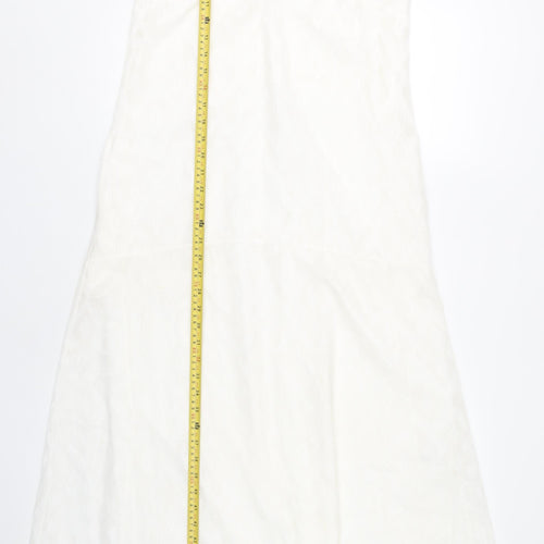 Charli Women White UK 10 Midi Slip Dress V-Neck Sleeveless Summer