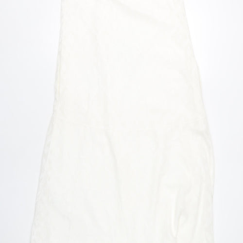 Charli Women White UK 10 Midi Slip Dress V-Neck Sleeveless Summer