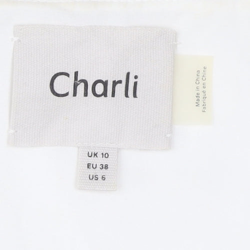Charli Women White UK 10 Midi Slip Dress V-Neck Sleeveless Summer
