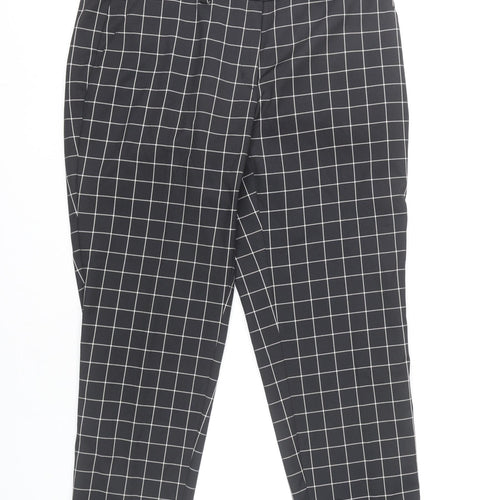 Lady Hagen Women's Black Check Ankle Trousers Size 10