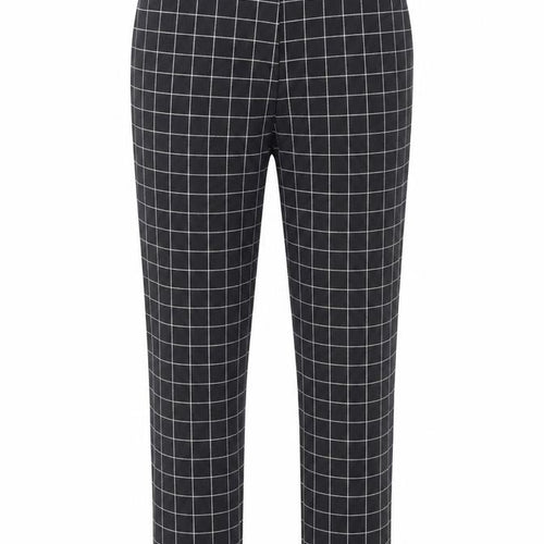 Lady Hagen Women's Black Check Ankle Trousers Size 10