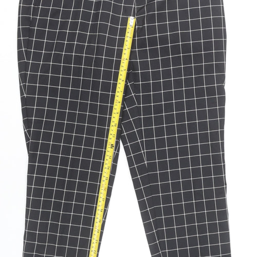 Lady Hagen Women's Black Check Ankle Trousers Size 10