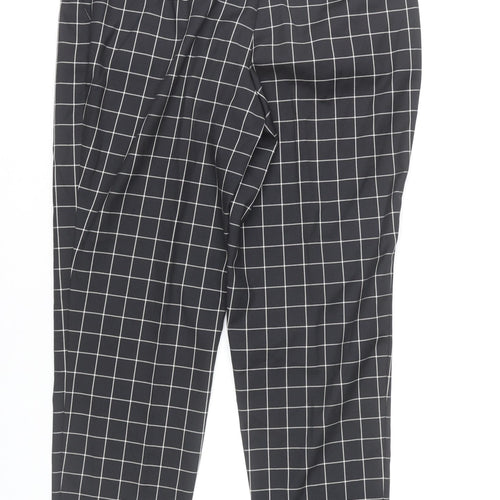 Lady Hagen Women's Black Check Ankle Trousers Size 10
