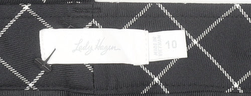 Lady Hagen Women's Black Check Ankle Trousers Size 10