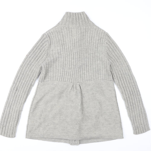 Next Women’s Grey Cable Knit High Neck Cardigan Size 14