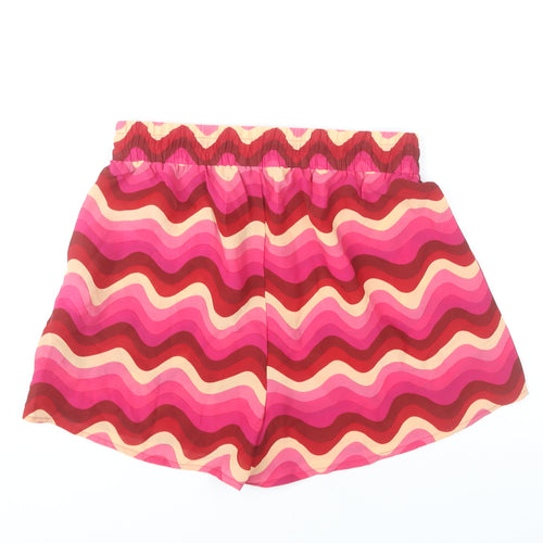 In The Style Women's Multicoloured Size 12 70s Print Drawstring Shorts