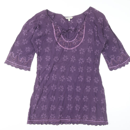 Fat Face Women’s Purple Floral Shift Dress Size 12 Bohemian