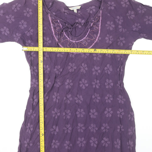 Fat Face Women’s Purple Floral Shift Dress Size 12 Bohemian
