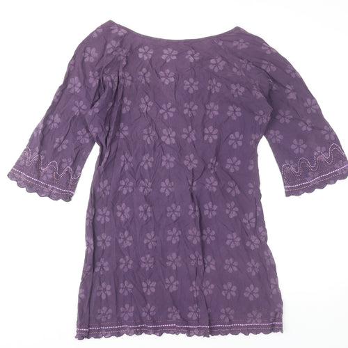 Fat Face Women’s Purple Floral Shift Dress Size 12 Bohemian