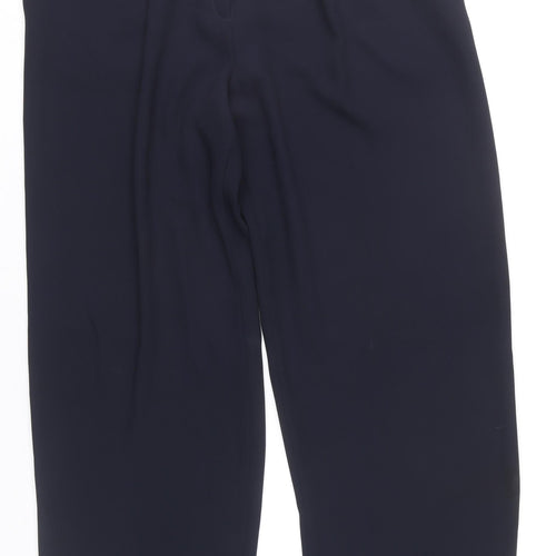 Roman Originals Women's Blue Size 14 Straight Leg Pleated Trousers
