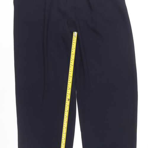 Roman Originals Women's Blue Size 14 Straight Leg Pleated Trousers