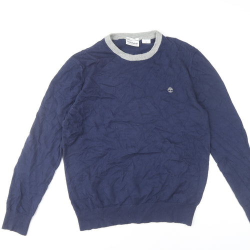 Timberland Men's Blue Crew Neck Knit Jumper Size S Regular Fit
