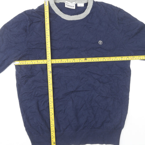 Timberland Men's Blue Crew Neck Knit Jumper Size S Regular Fit